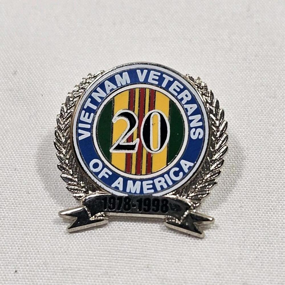 Vintage Vietnam Veterans Of America 20 Years 1978 - 1998 Military Lapel Hat Pin